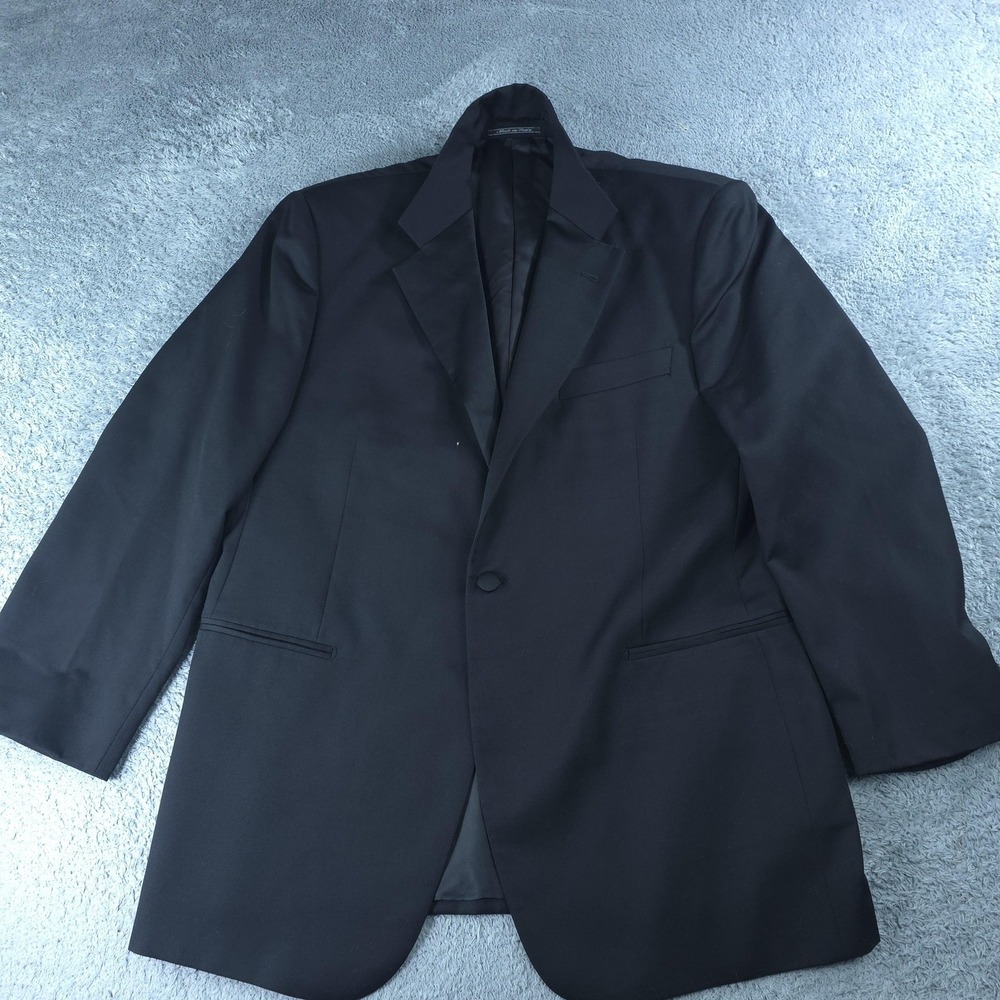 Lubiam Suit Jacket Mens 44R Black Wool Loro Piana Super 110s Made Italy